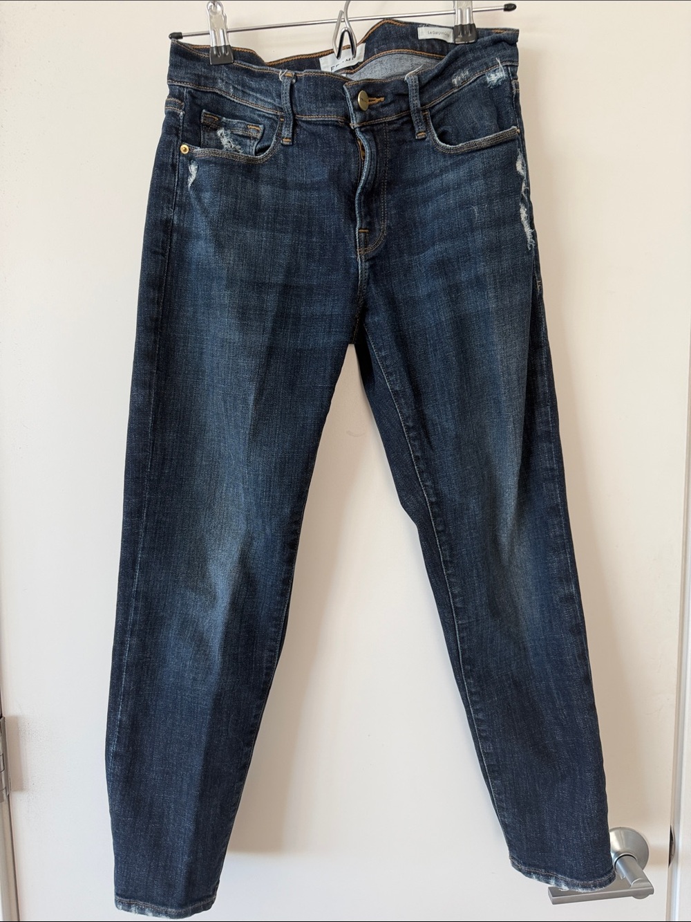 Frame Denim Dark Blue Ankle Crop Jeans